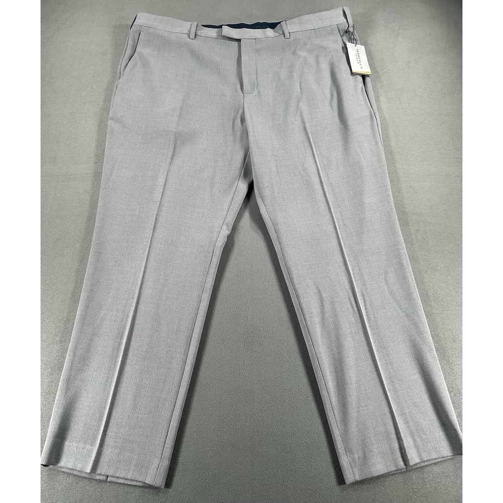 Perry Ellis Premium Maxwell Mens Dress Pants Grey Modern Fit Stretch 42x30 NEW